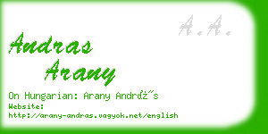 andras arany business card